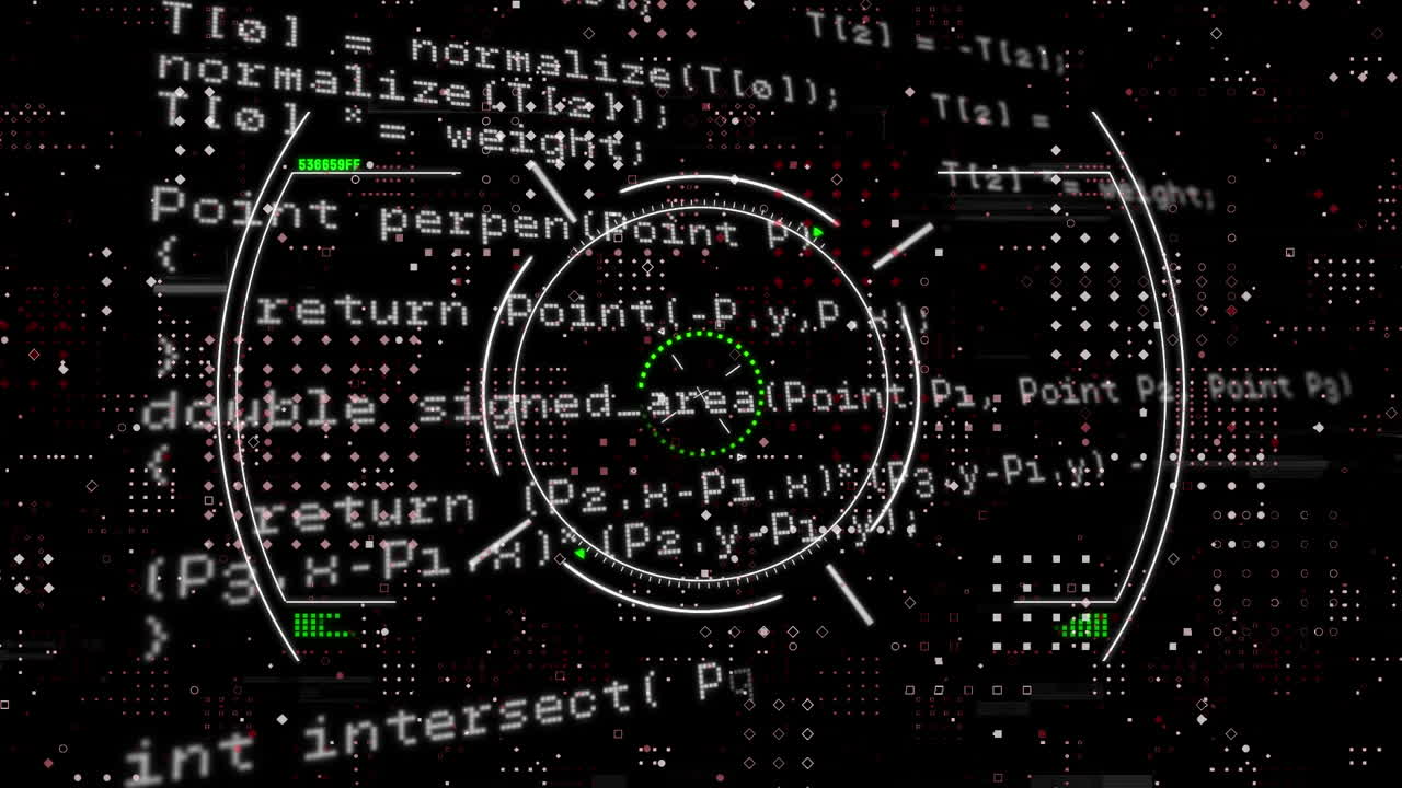 animación de texto, pantalla con cerradura de caja fuerte circular y datos, en negro
