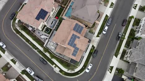 tustin home with solar on roof, aerial view, sustainable energy