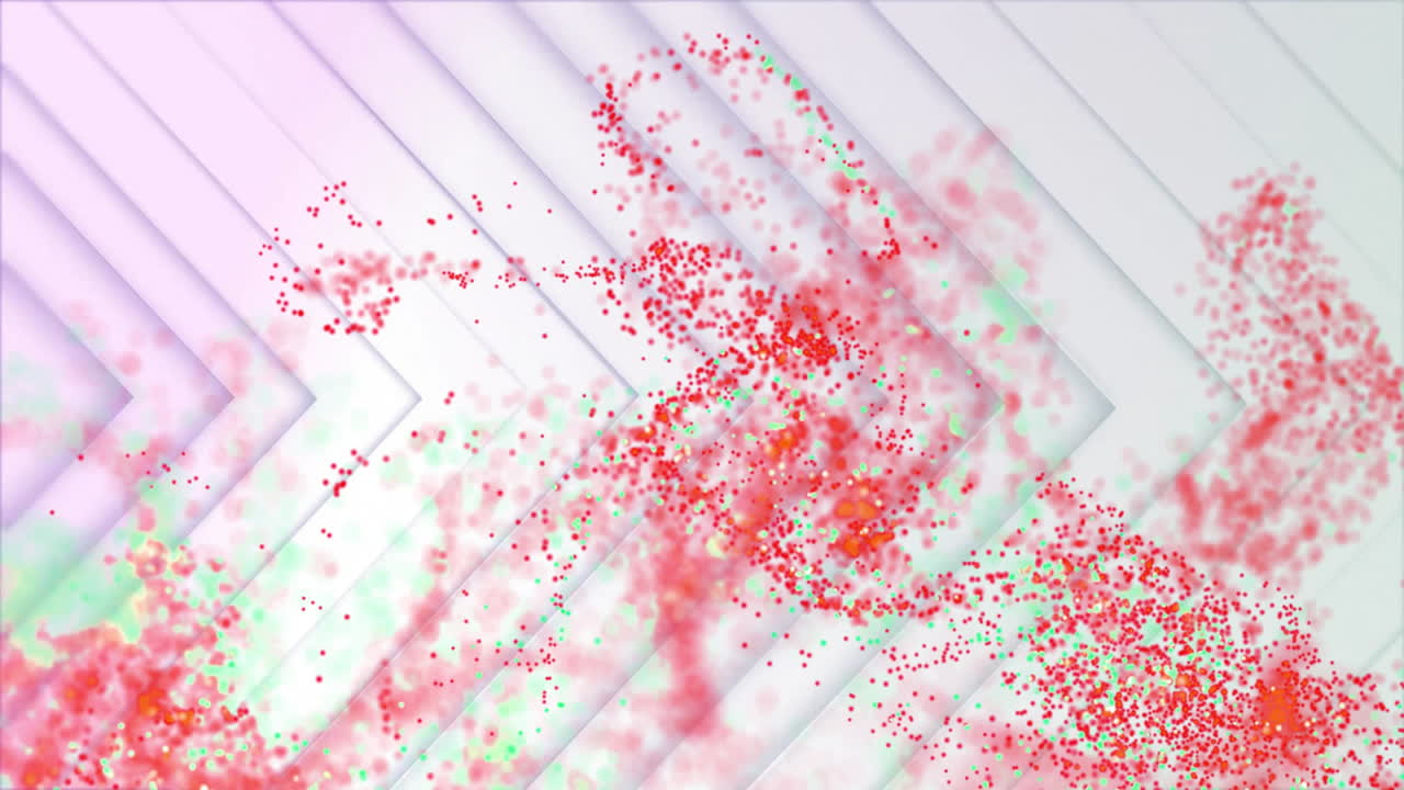 Animation of red and green spots over squares on white background