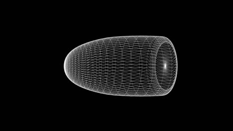 hologram screen 3d of a bullet - loop