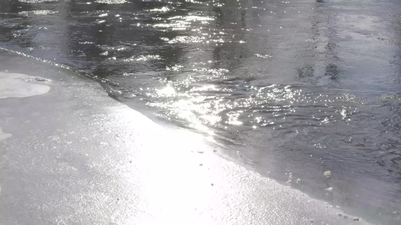 Sun sparkling in Reflection on a River