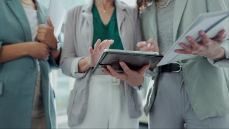 Business-people,-hands-and-notes-with-tablet