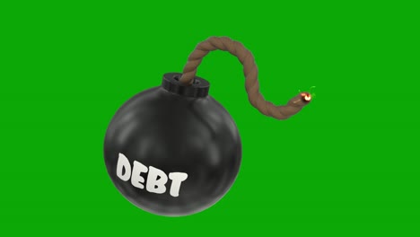 debt bomb cartoon toon fuse burning lit timer sparks sphere ball loop 4k