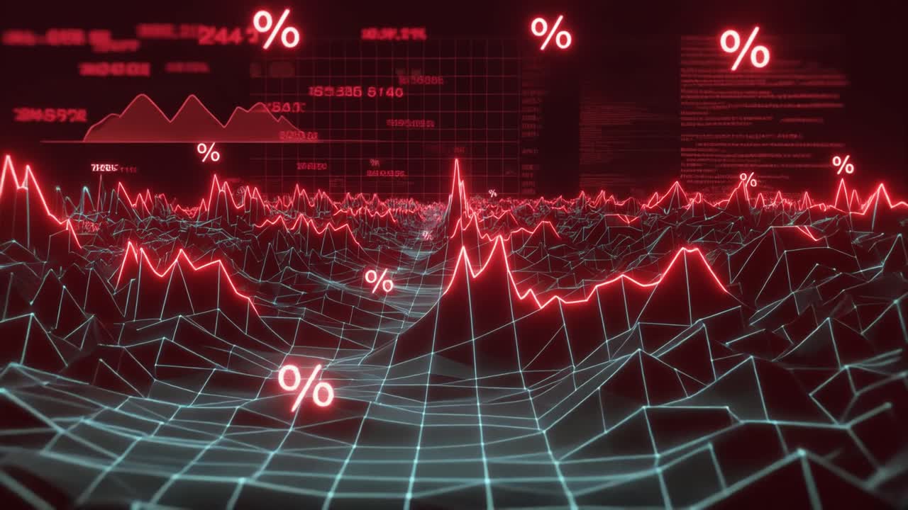 Abstract Digital Graph Showing Financial Data and Percentages