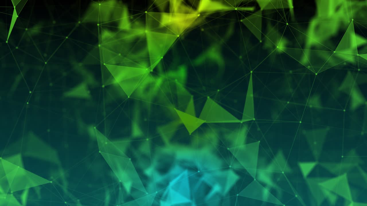 Geometrisk digital plexus flyver gennem et komplekst digitalt netværk. Teknologi, big data, kunstig intelligens