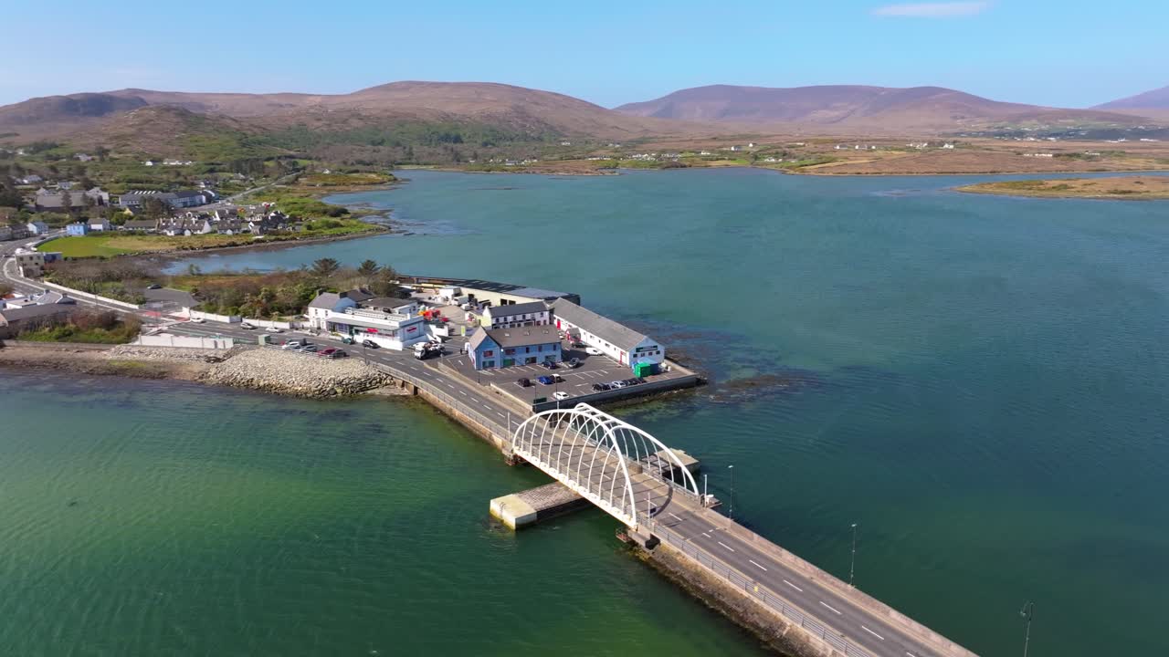 4K cinematic drone footage of Michael Davitt Bridge in Achill Island - Co. Mayo, Ireland_012