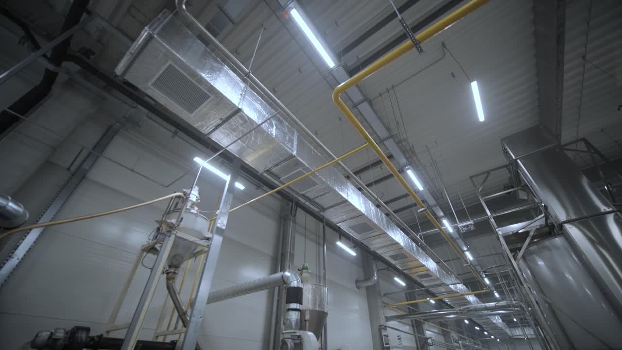 Pipe on wall background, pipe for water system and electricity system on white concrete wall of building texture background, horizontal line