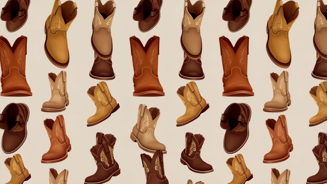 Seamless Pattern of Cowboy Boots