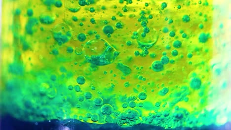 abstract colorful liquid with bubbles