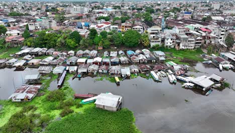 Aerial-view-of-Iquitos,-Peru,-also-known-as-the-Capital-of-the-Peruvian-Amazon