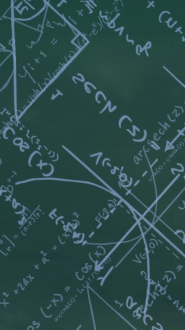 Animazione di formule matematiche su sfondo verde