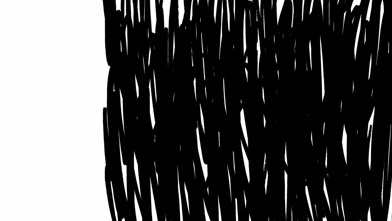 Transizione dinamica a pulitura con scarabocchio nero su sfondo bianco
