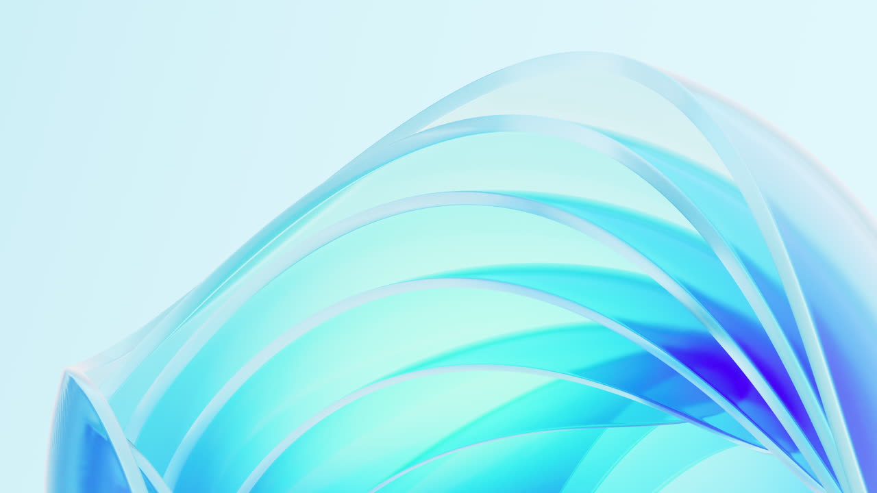 그래디언트 투명 곡선 유리, 3d 렌더링