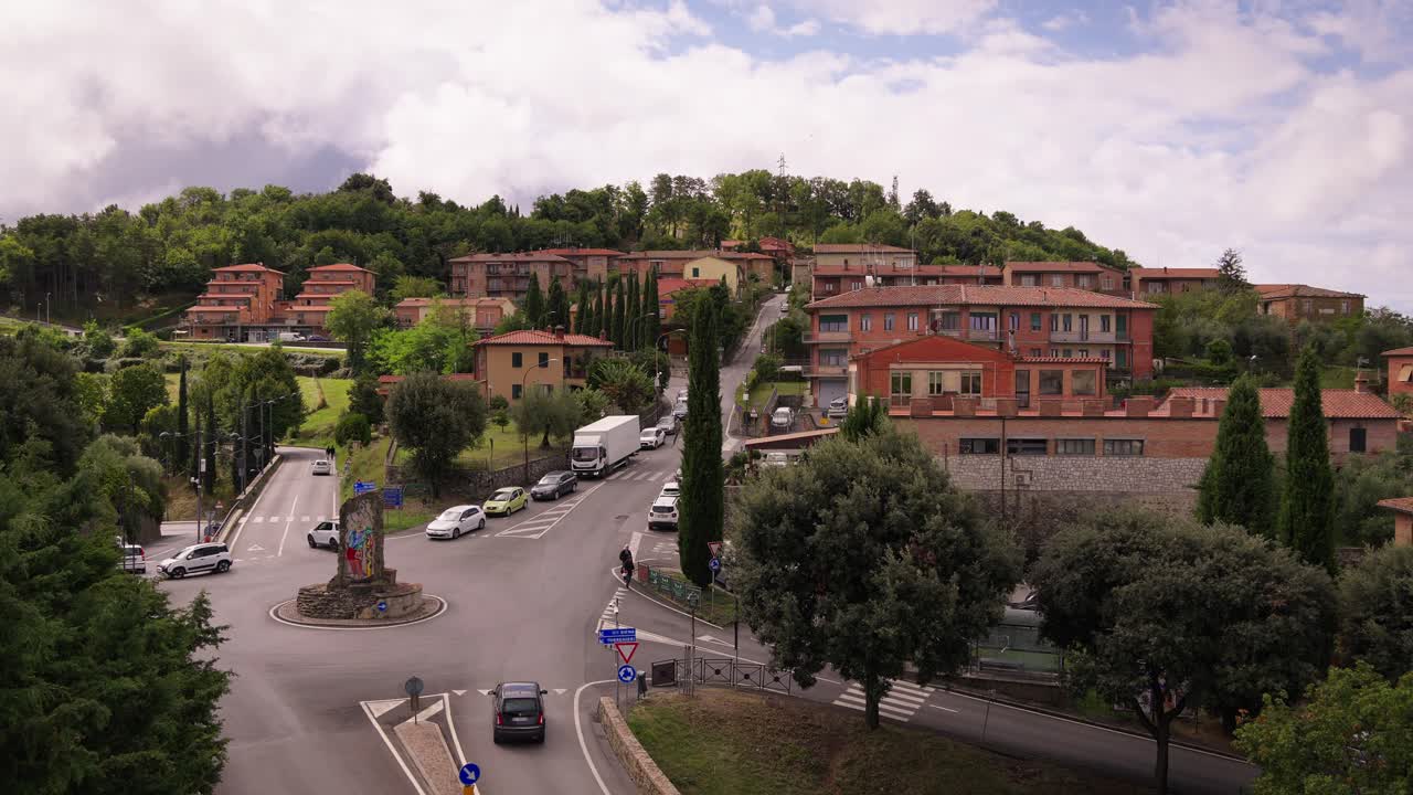 Panorama of Montalcino's Historic Center on a sunny day