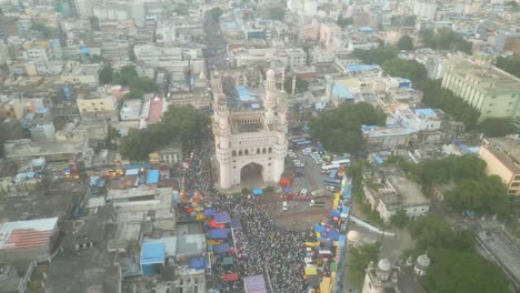 hyderabad charminar aerial view at day time