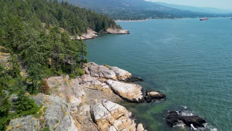 aerial view of north vancouver coastline, lighthouse park, bc, canada