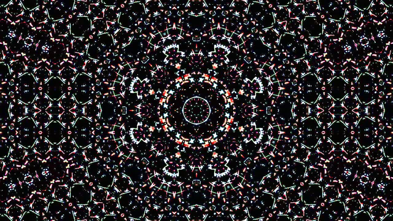 hermoso caleidoscopio abstracto que brilla, una luz radiante que regula los movimientos sutiles