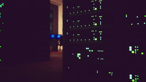 sala de servidores moderna con supercomputadoras de luz