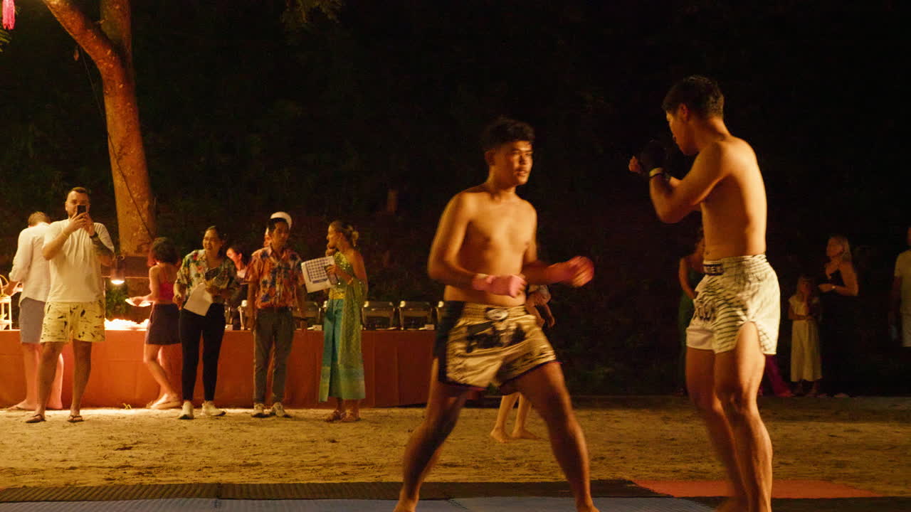 Muay Thai Demonstration on a Beach Night Party