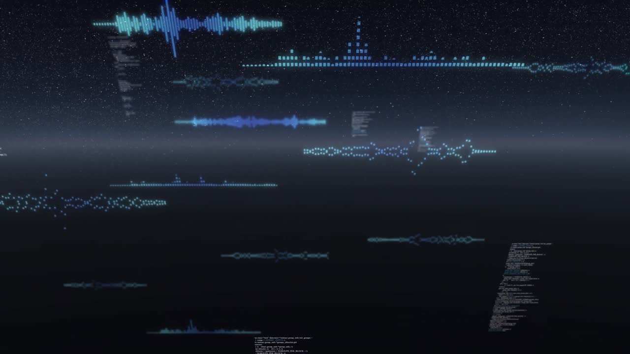 Animation of data processing and statistics recording over universe