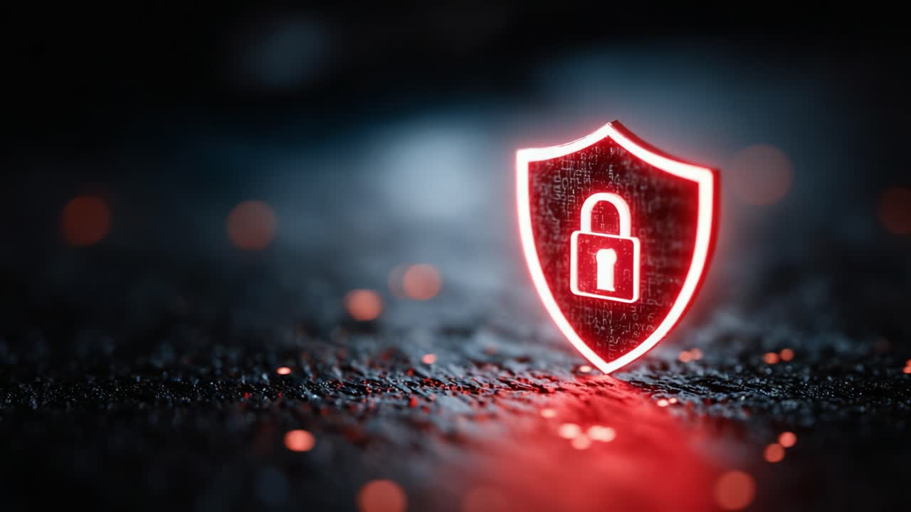 Exploring Cybersecurity Themes with a Glowing Lock Icon Set Against a Dark Background, Emphasizing Protection and Digital Security Concepts