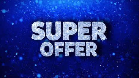 super offer - glitter text on blue background