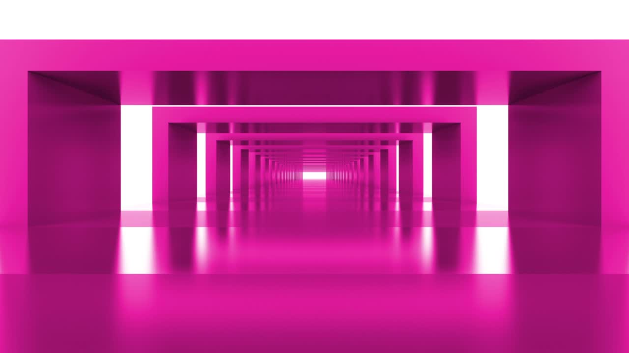 분홍색 추상 루프 3d 애니메이션 복도