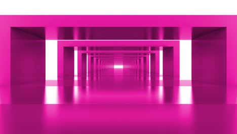 pink abstract looped 3d animation hallway