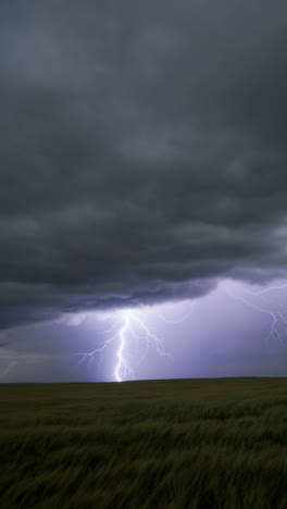 lightning storm over a wheat field