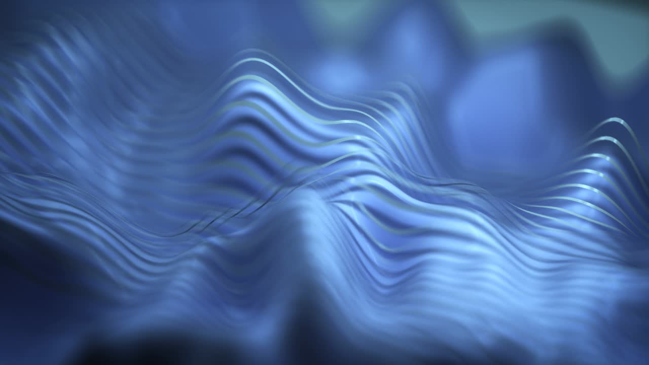 Blue wave abstract background seamless loop 3D render animation