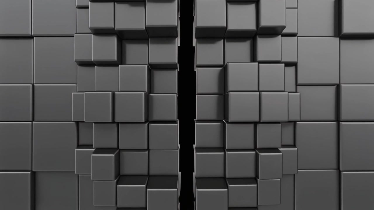 Abstract Background of Moving Grey Cubes