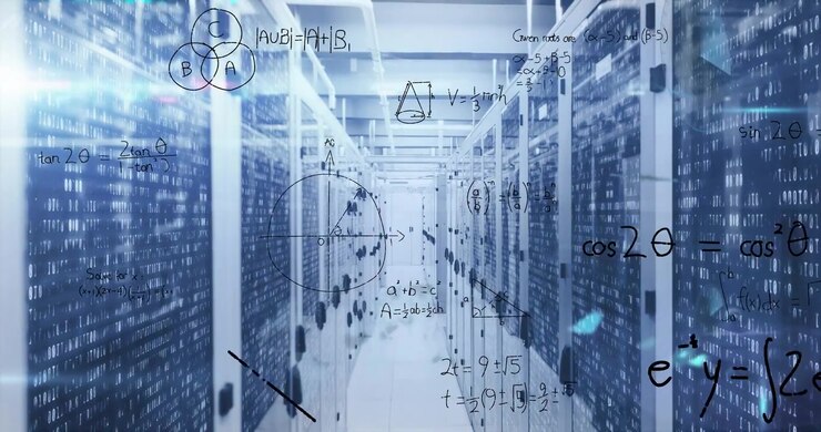 Animation of data processing over server room