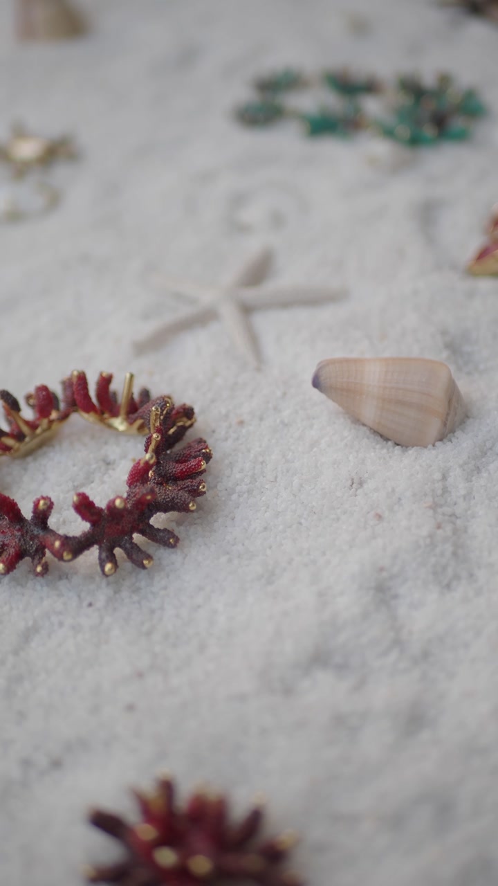 Elegant Marine-Themed Jewelry Displayed on White Sand