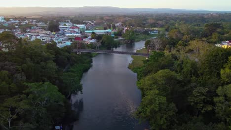 Aerial-over-the-Hawkesworth-Bridge-and-San-Ignacio-in-Belize