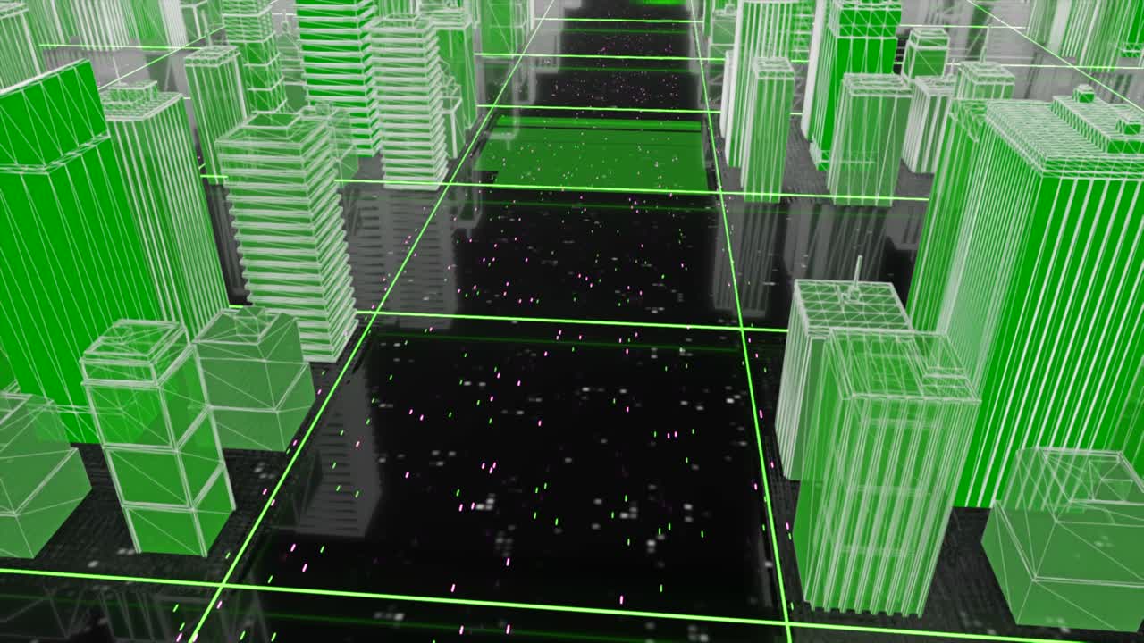 디지털 시티스케이프 와이어프레임