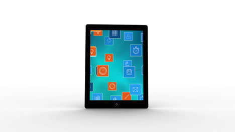 tablet with icons