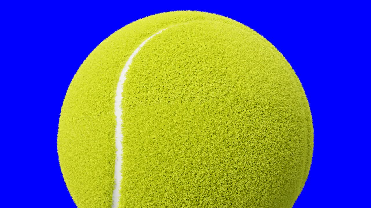 블루 크로마 키에 테니스 공.