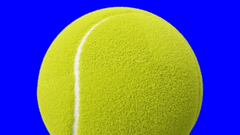 tennis ball on blue chroma key.