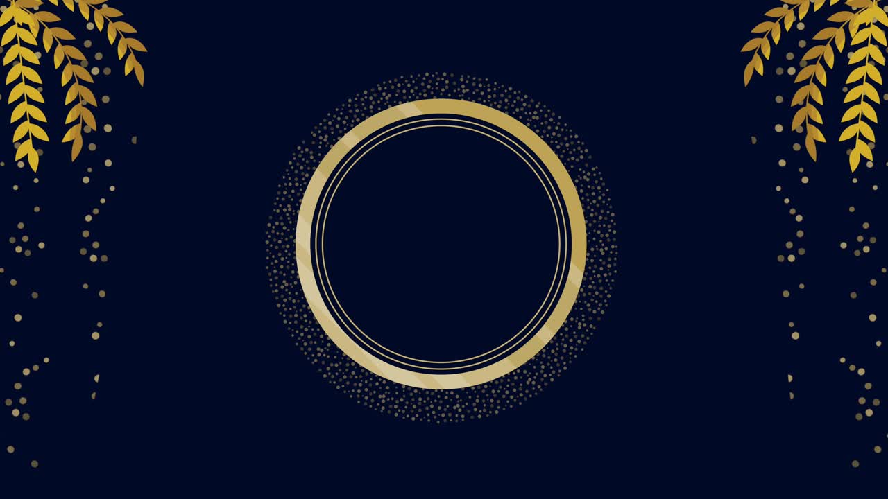 golden frame with circular form animation