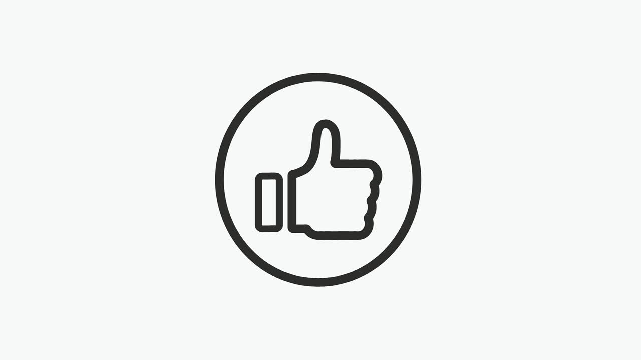 Thumbs Up Hand Symbol On Glitch Retro Vintage Animation. Like hand symbol, ok, success, approve,social media sign. 4k