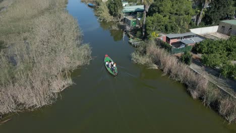 boat trip on a canal in a natural area