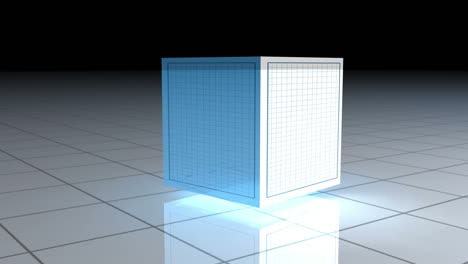 animated cube spinning on itself