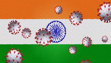 Composition-of-covid-19-cells-over-indian-flag