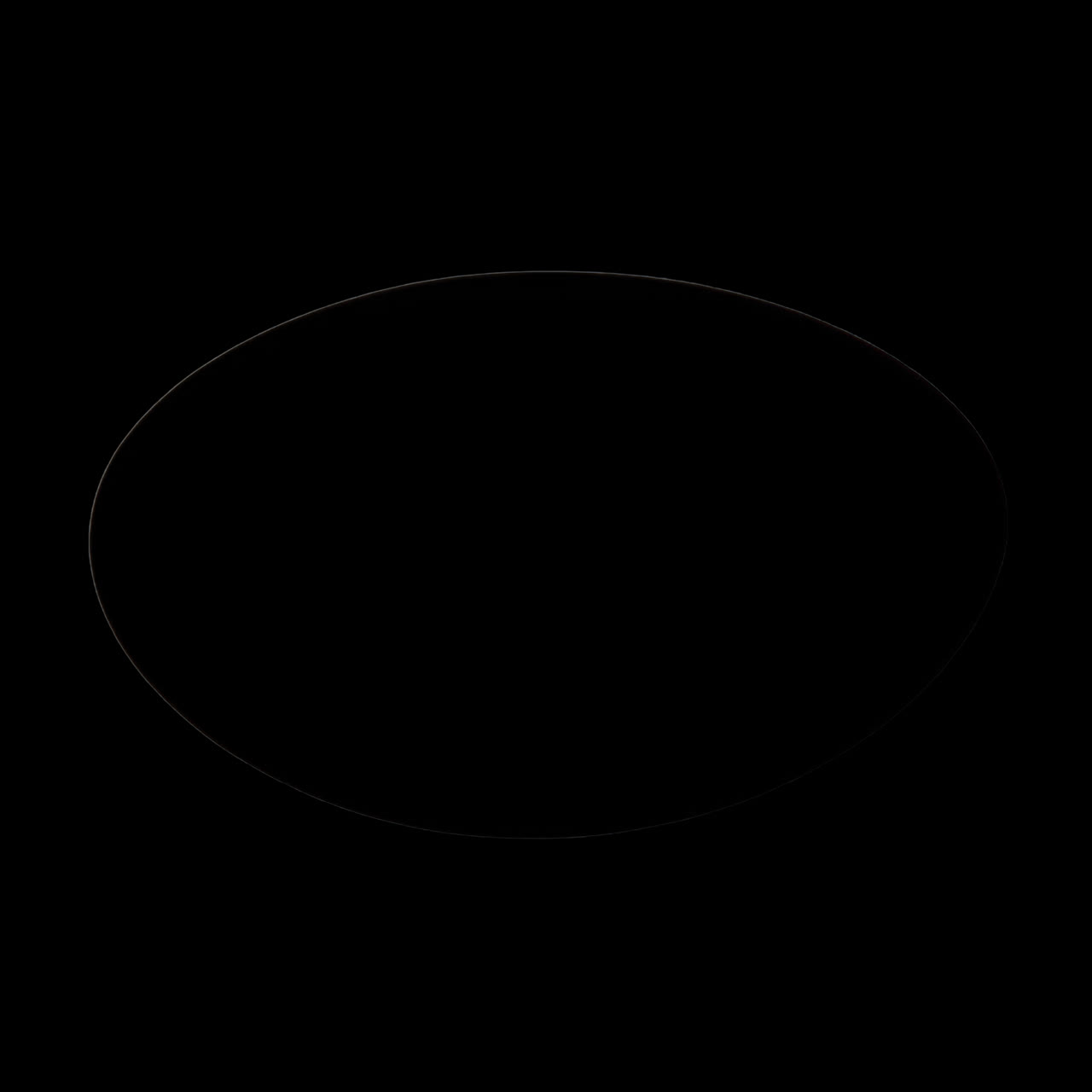 Abstract black oval shape animation isolated asset, transparent 4K video, alpha channel, ProRes 4444