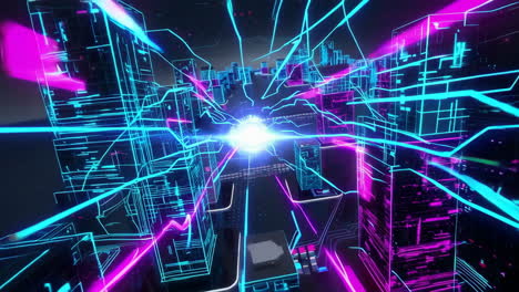 el paisaje urbano cyberpunk