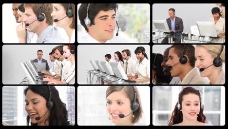 Montage-of-service-customer-agents-at-work