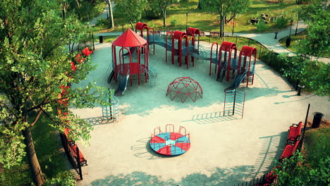 children's playground empty and quiet because of the coronavirus pandemic