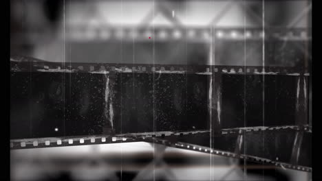 animation of interference over film stock on white background, copy space