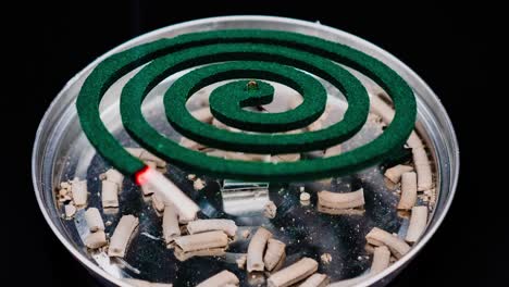 mosquito coil repellent timelapse with dark room close up of mosquito coil timelapse at dark room