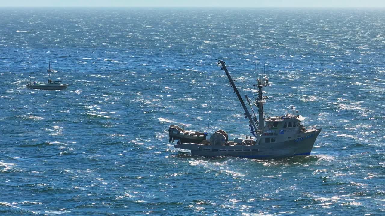 Drone Footage of Deep Sea Fishing Boat